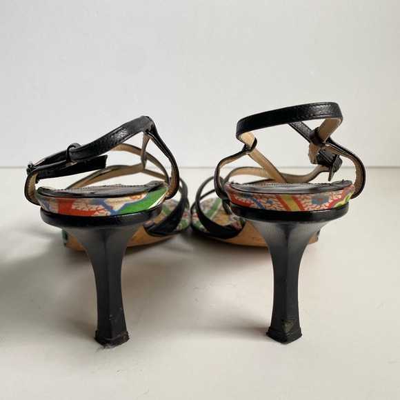 Jimmy Choo Black Leather Strappy Heels Sandals Vintage 90s Y2K Womens 38 - Picture 11 of 15